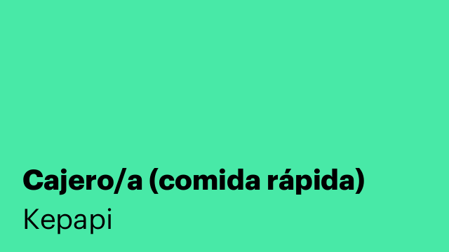 Cajero/a (comida rápida)