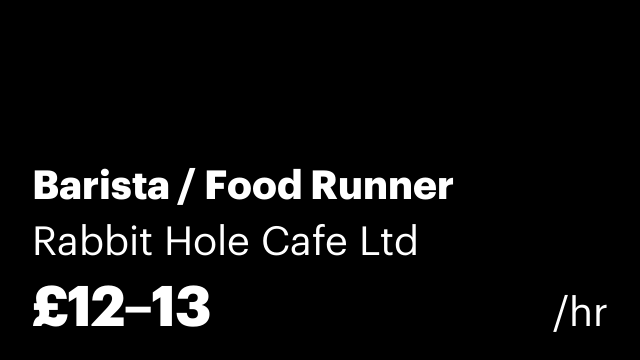 Barista / Food Runner