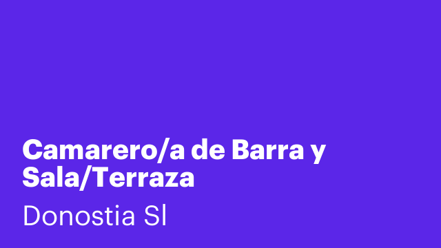 Camarero/a de Barra y Sala/Terraza