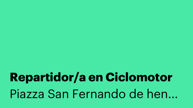 Repartidor/a en Ciclomotor
