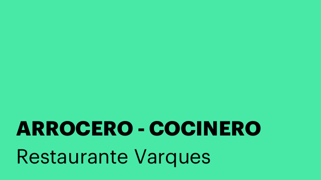ARROCERO - COCINERO