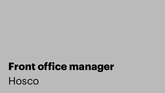 Front office manager