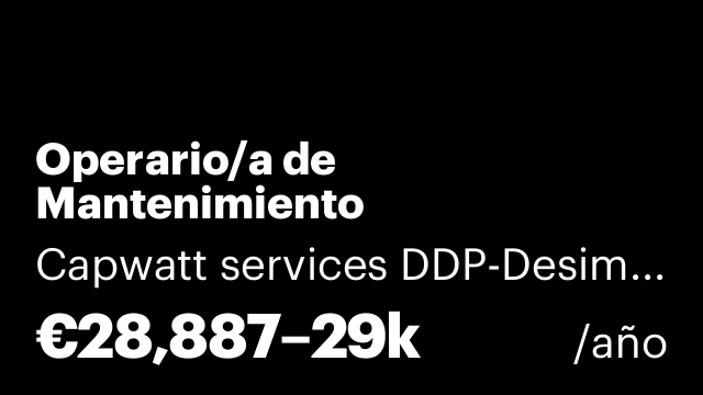 Operario/a de Mantenimiento