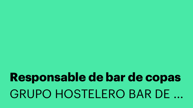 Responsable de bar de copas
