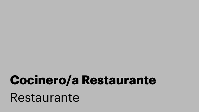Cocinero/a Restaurante