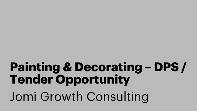 Painting & Decorating – DPS / Tender Opportunity