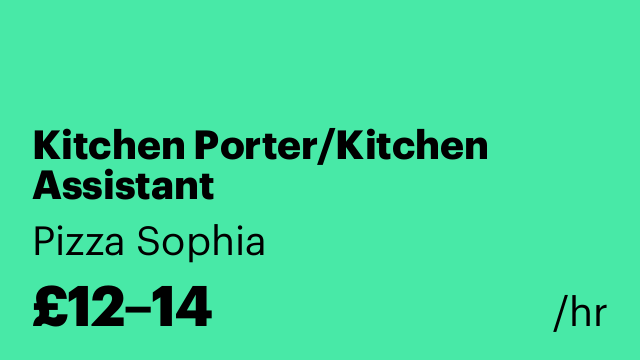 Kitchen Porter/Kitchen Assistant