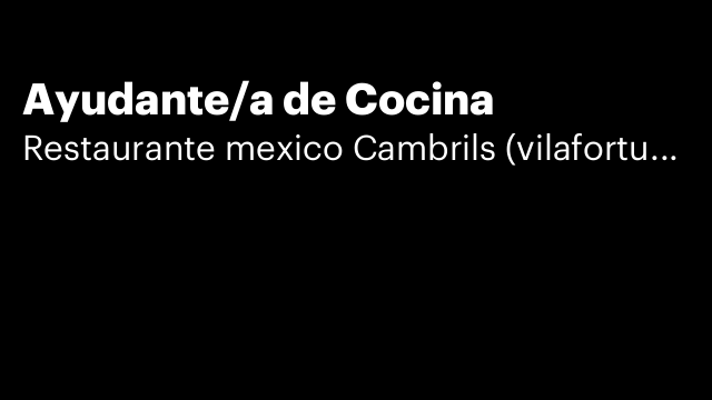 Ayudante/a de Cocina