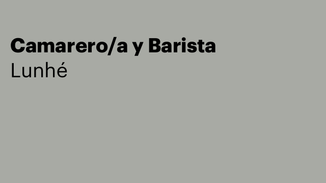 Camarero/a y Barista