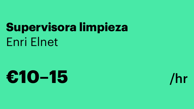 Supervisora limpieza