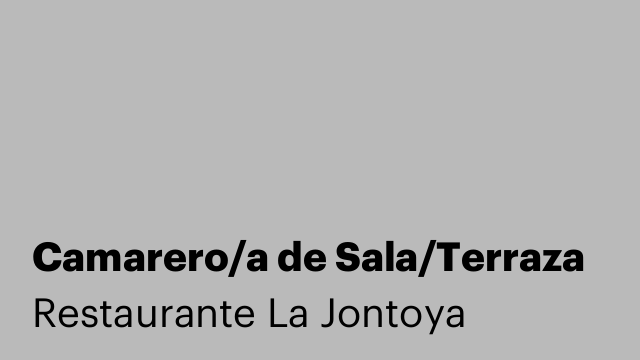 Camarero/a de Sala/Terraza