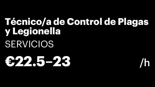Técnico/a de Control de Plagas y Legionella