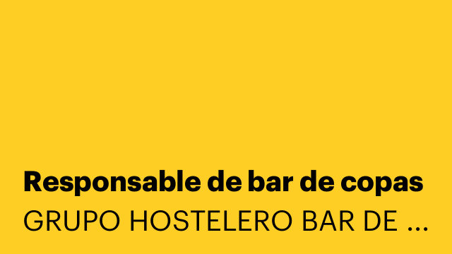 Responsable de bar de copas