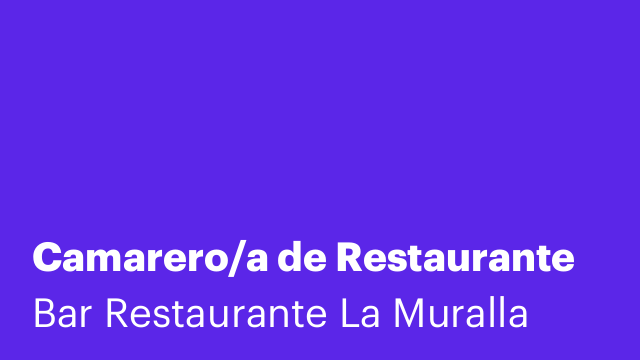 Camarero/a de Restaurante