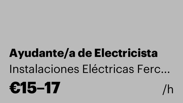 Ayudante/a de Electricista