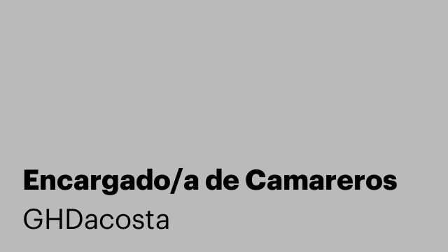 Encargado/a de Camareros