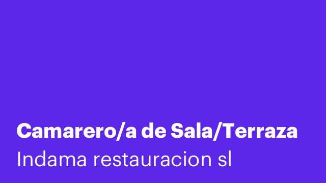 Camarero/a de Sala/Terraza