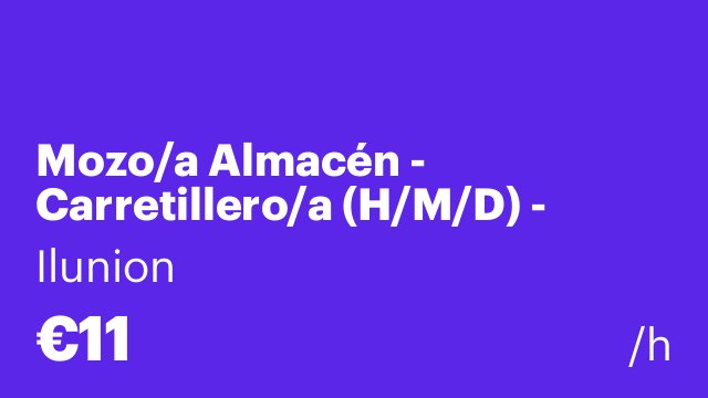 Mozo/a Almacén - Carretillero/a (H/M/D) - Murcia