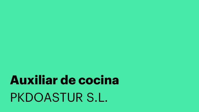 Auxiliar de cocina