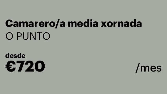 Camarero/a media xornada