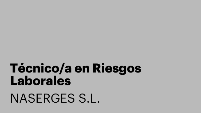 Técnico/a en Riesgos Laborales