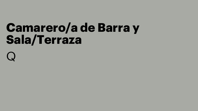 Camarero/a de Barra y Sala/Terraza