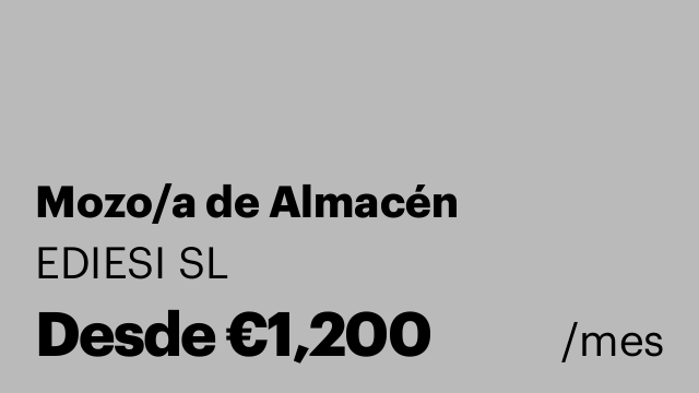 Mozo/a de Almacén