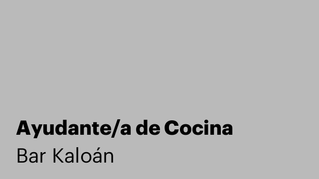 Ayudante/a de Cocina