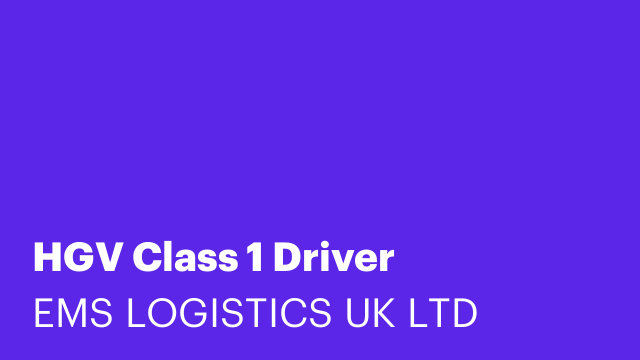 HGV Class 1 Driver
