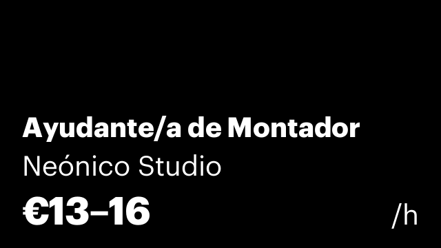 Ayudante/a de Montador