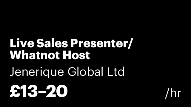 Live Sales Presenter/ Whatnot Host