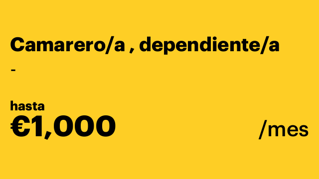 Camarero/a , dependiente/a