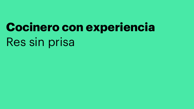 Cocinero con experiencia