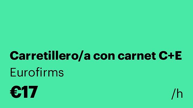 Carretillero/a con carnet C+E