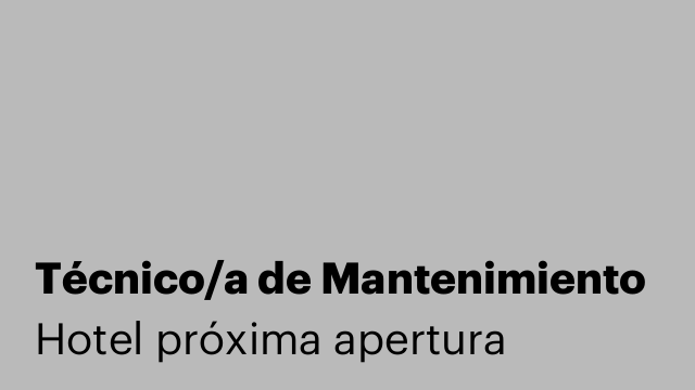 Técnico/a de Mantenimiento
