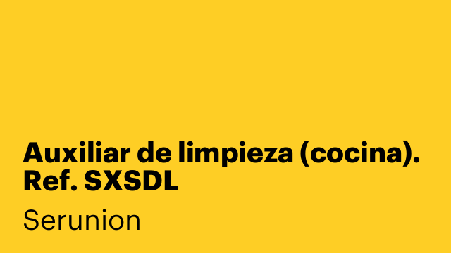 Auxiliar de limpieza (cocina). Ref. SXSDL