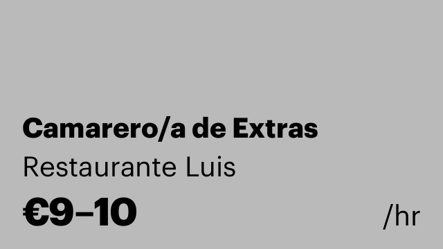 Camarero/a de Extras