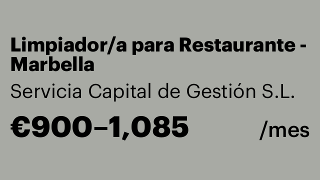 Limpiador/a para Restaurante - Marbella