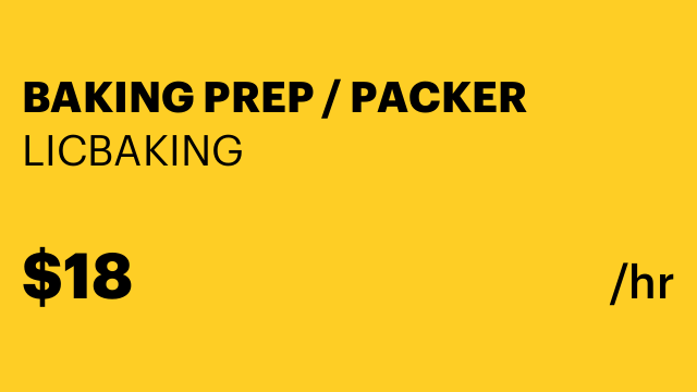 BAKING PREP / PACKER