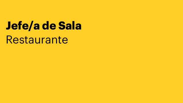 Jefe/a de Sala