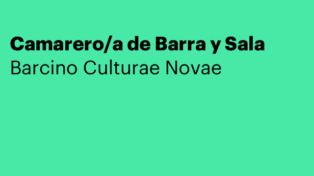 Camarero/a de Barra y Sala