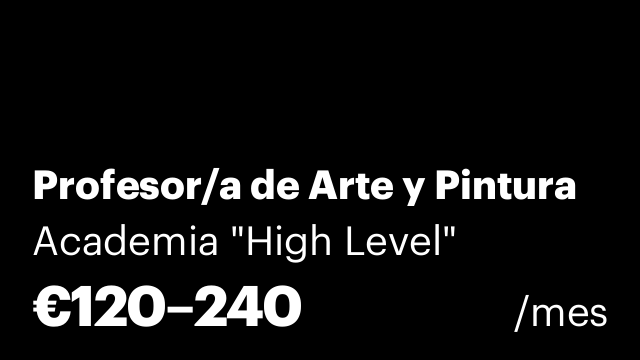 Profesor/a de Arte y Pintura