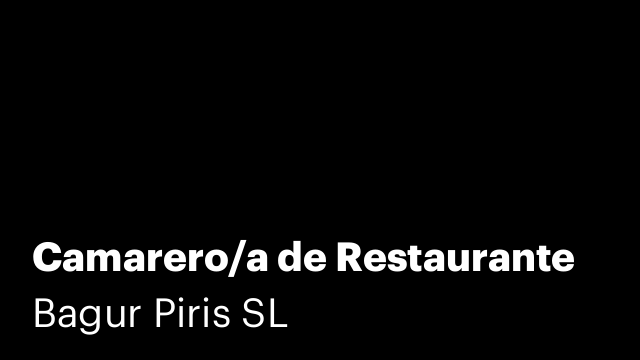 Camarero/a de Restaurante