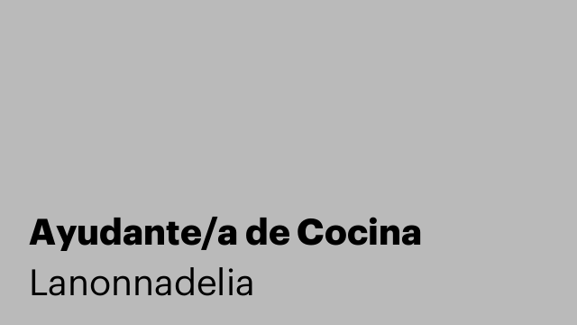 Ayudante/a de Cocina