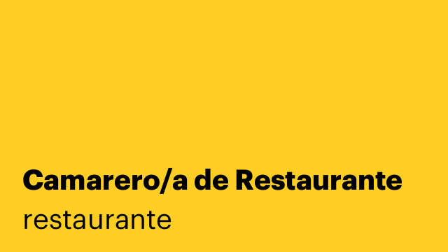 Camarero/a de Restaurante