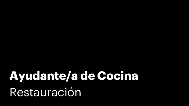 Ayudante/a de Cocina