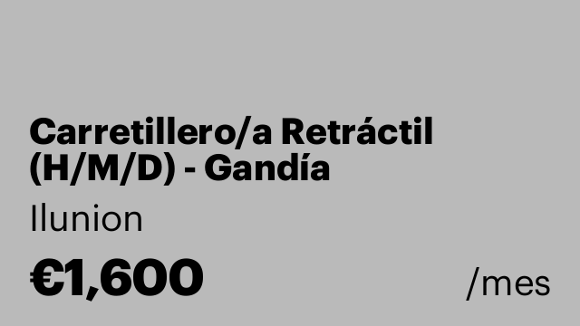 Carretillero/a Retráctil (H/M/D) - Gandía