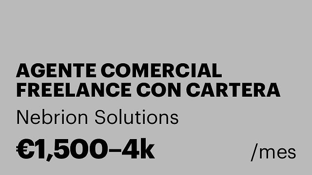 AGENTE COMERCIAL FREELANCE CON CARTERA DE EMPRESAS