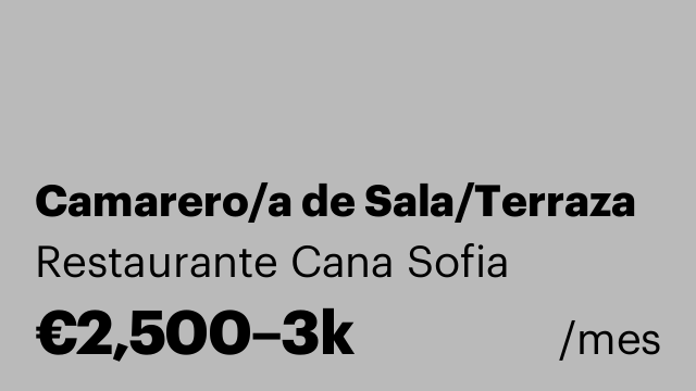 Camarero/a de Sala/Terraza