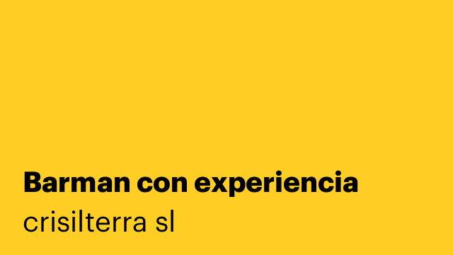 Barman con experiencia
